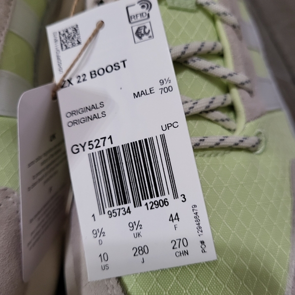 Adidas ZX22 BOOST Mens Size 10 NEW Lime Green Gray - Picture 5 of 12